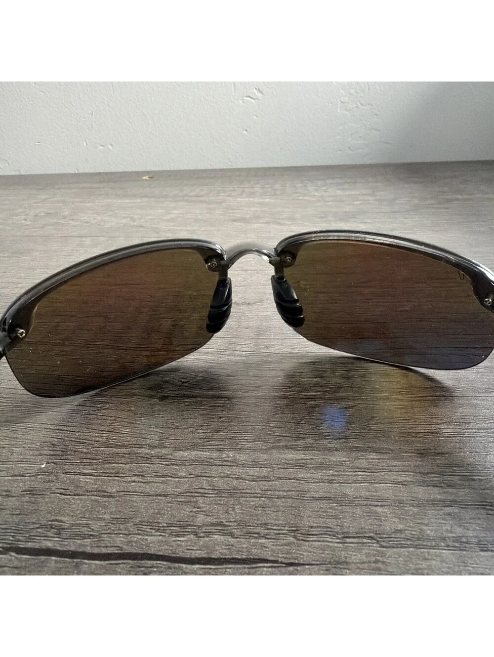 Maui Jim Ho'okipa MJ-407-11 Sport Sunglasses Black Gray Frame Blue Mirror Lenses